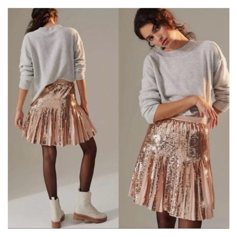 Anthropologie Bea Sequin Skirt